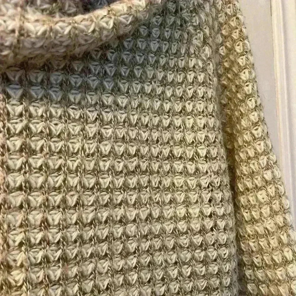 women’s BB Dakota wool blend cowl neck waffle knit  size Large - Picture 5 of 8